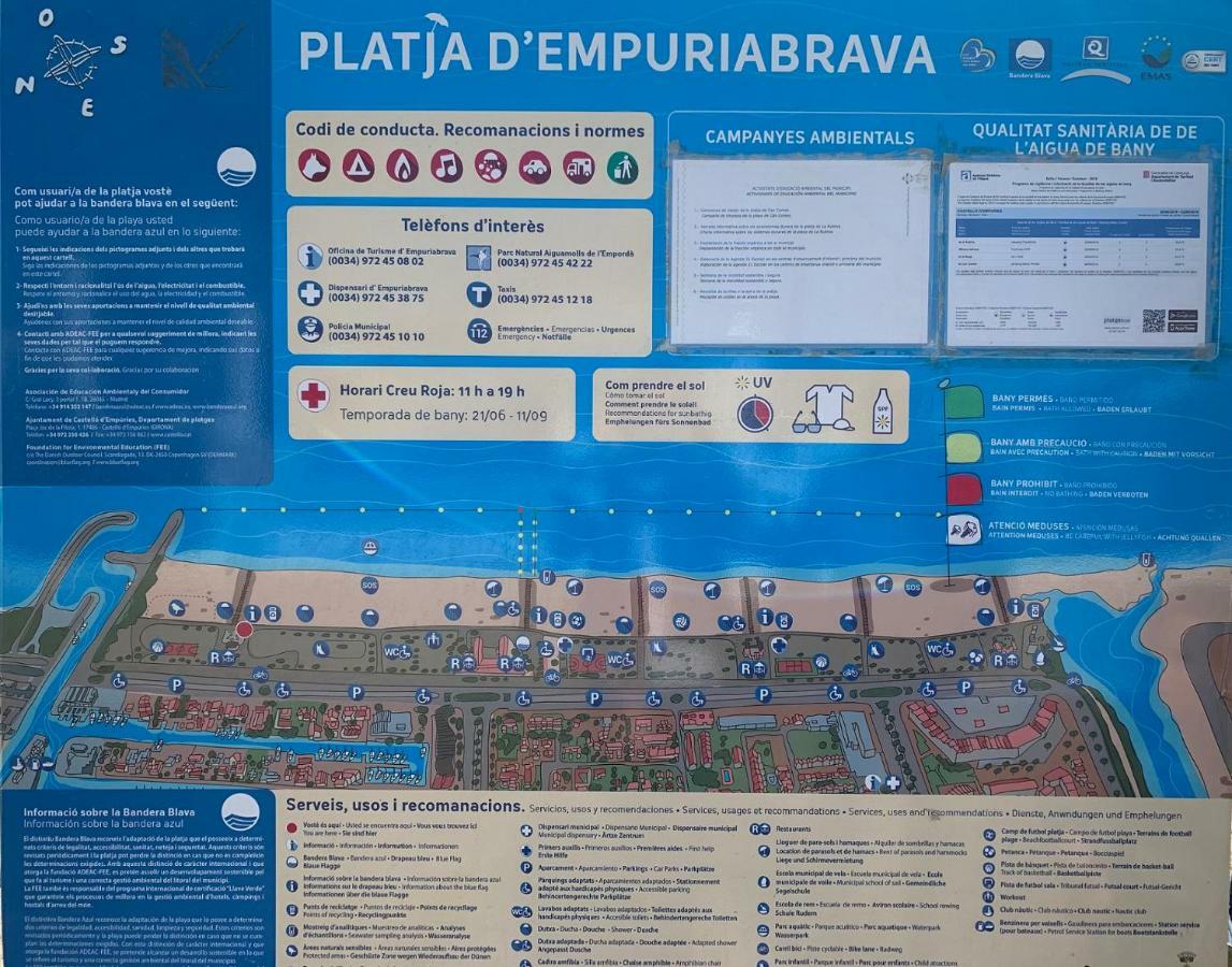 Apartamento 1ª Linea De Mar -Wifi- Aire Acondicionado Empuriabrava Kültér fotó